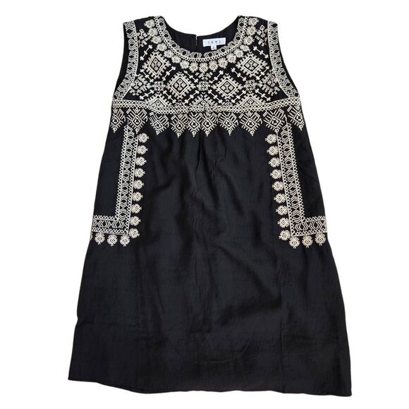 THML Womens Sofia Black Exotic Embroidered Detail Lined Dress Medium - Picture 4 of 12